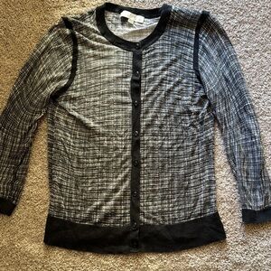 LOFT Monochrome Textured Knit Cardigan